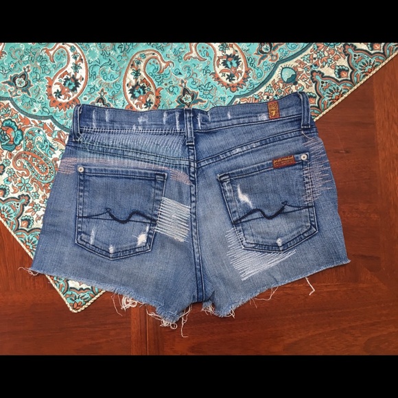 Seven7 Distressed Denim Shorts - Picture 2 of 4